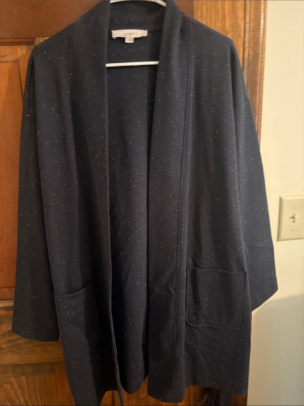Loft open Front Black Speckled Cardigan